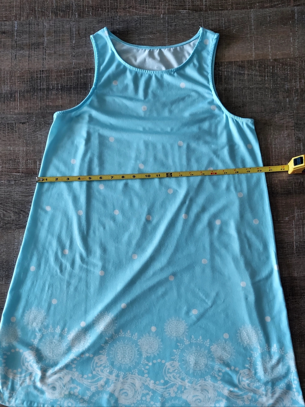 Light Blue Polka Dot & Floral Tank Dress